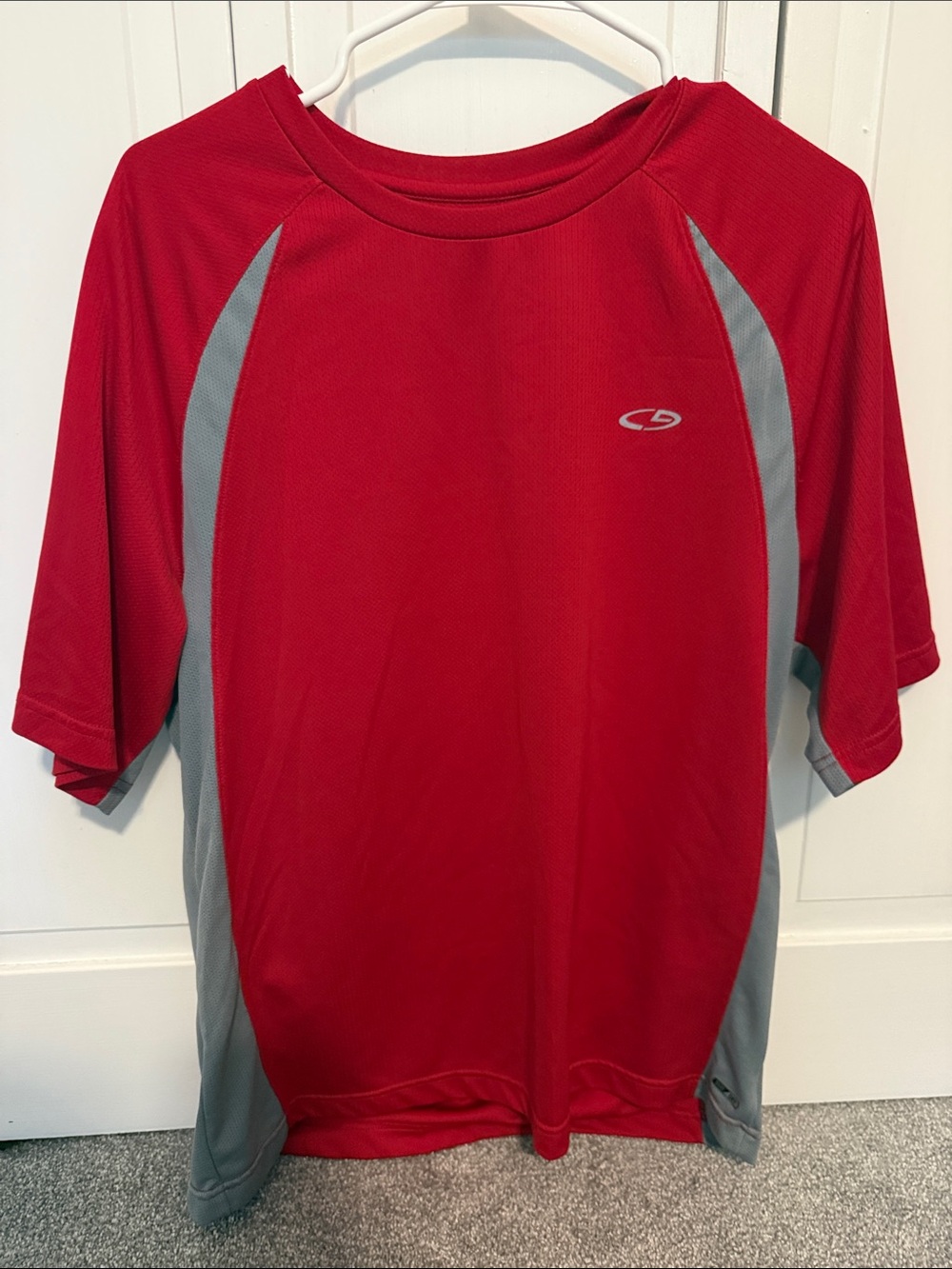 Champion Red and Gray Short-Sleeve Athletic Tee